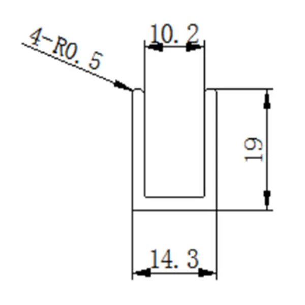 hot sale custom 10mm glass extruded aluminum u channels profile c channel extrusion Aluminum Profiles for shower room