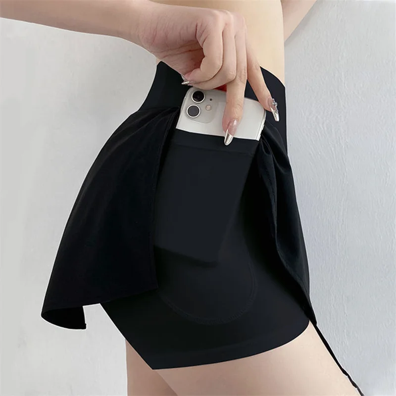 TRY TO BN Yoga Skirt Tennis Shorts Fitness Pocket Sports Women Sexy Breathable Running Cycling Tights Workout Gym Outfit Clothes