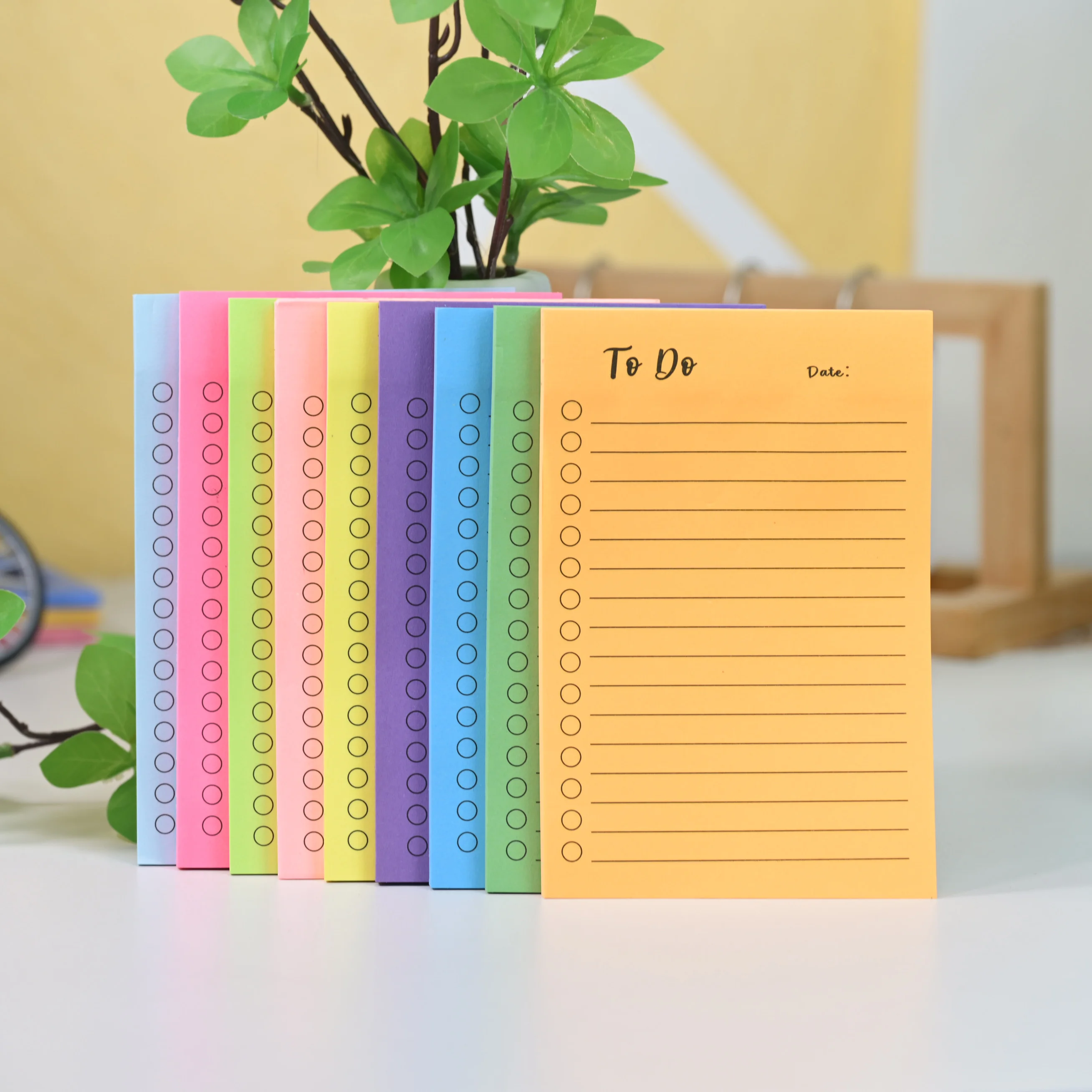 9 Packs To Do List Sticky Notes 10×15.1cm, 50 Sheets Per Pad Checklist Planner Notepad, Colorful Self Adhesive Memo Sticky Notes