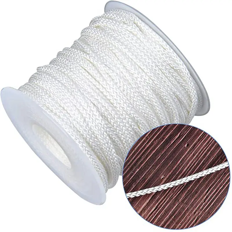 1.8 mm × 100 Yards/Roll Braided Lift Shade Cord - White Polyester Shade Blinds Pull String Rope for Aluminum Blinds Windows, Rom