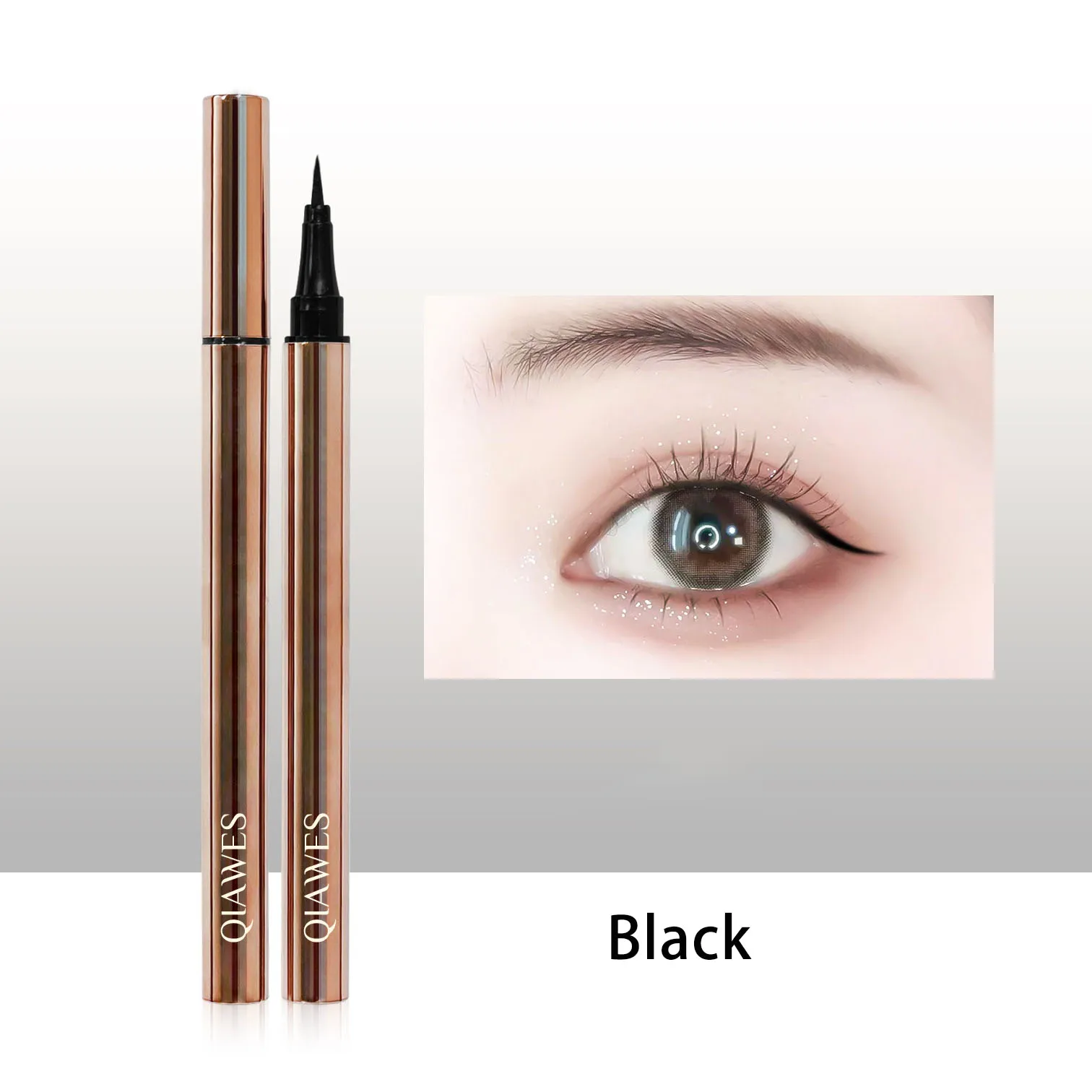 2 Pack 0.6ml All-Day Hold Waterproof Liquid Eye Liner, Ultra-Fine Felt Tip, Quick Drying Formula, Glides Smoothly, Sweatproof