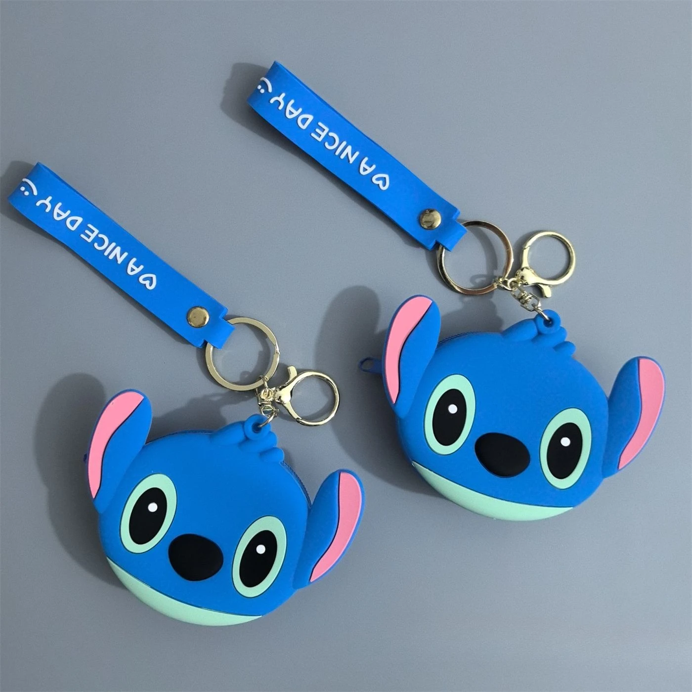 Disney Stitch Kawaii three-dimensional shape school bag decoration pendant change headphone storage bag girlfriend holiday gifts