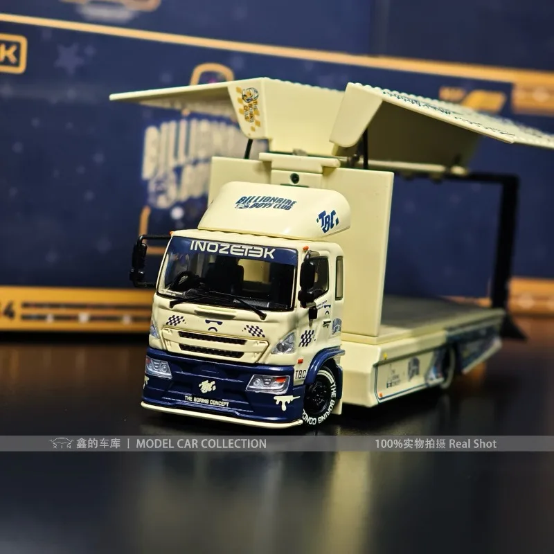 In stock 1:64 TBC cargo trailer H500 wing door alloy miniature replica vehicle model, boy toy gift, room collection statue