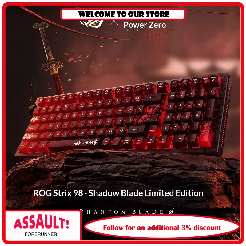 [New Product] ROG Warlock 98 · Shadow Blade Zero Co branded the third mock examination Customized Mechanical Keyboard Asus