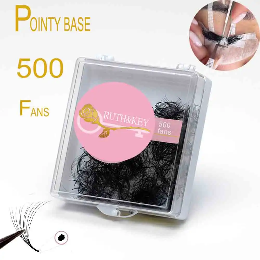 500 Premade Loose Fans Eyelash Fluffy Lash Clusters 5D 6D Handmade Promade Volume Lashes Pointy Base Eyelash For Woman Cosplay
