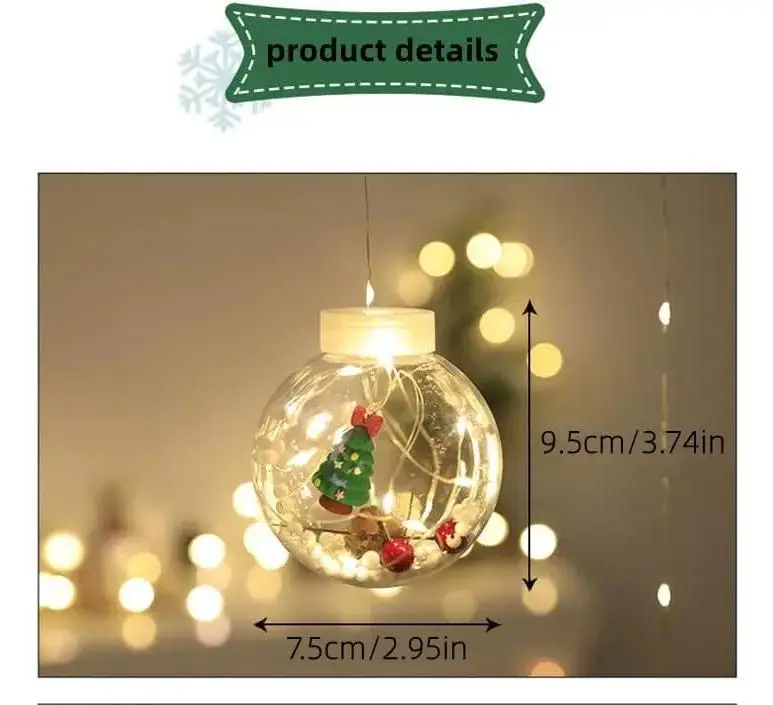 

10 LED Christmas Tree Bulbs Lights 3m IP54 Waterproof Christmas DIY Wishing Ball Lamp Decoratio Room Home Garden Ornament