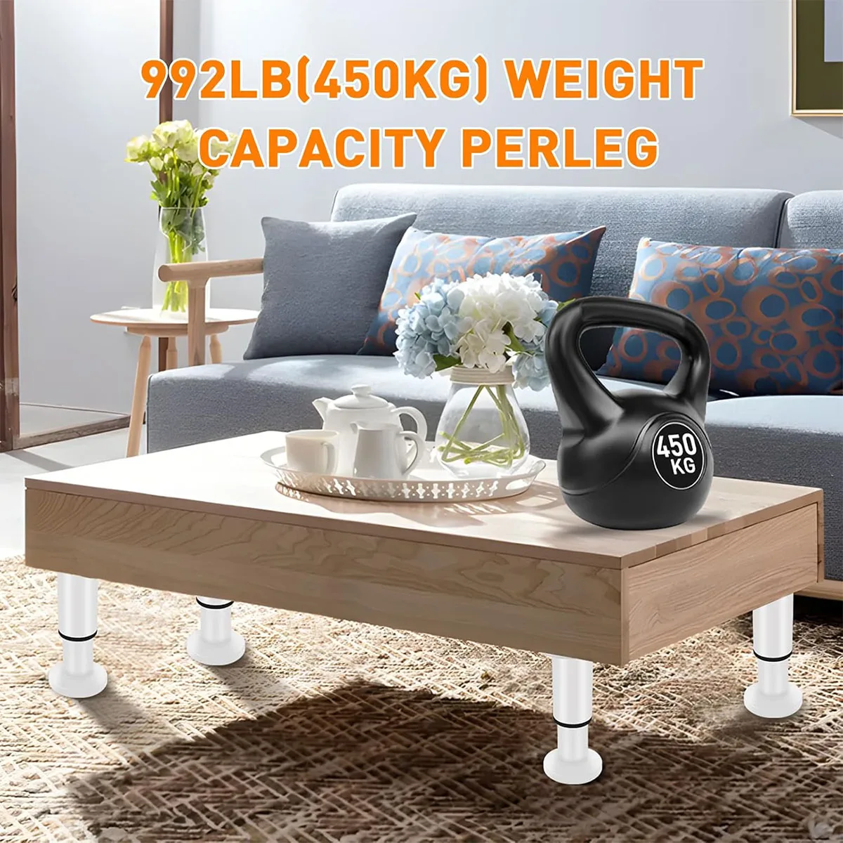 Adjustable Stainless Steel Furniture Legs Thickened Metal Replacement Legs with Screws for Cabinet Desk Table Chair Sofa Bed