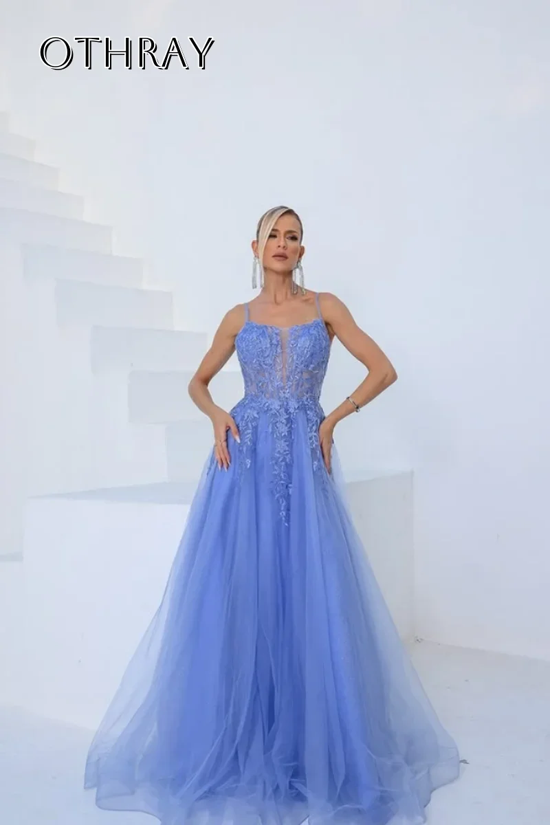 Spaghettiträger, Tüll, Spitze, Perlen, A-Linie, Ballkleider, ärmellos, Korsettrücken, maßgeschneiderte Partykleider, Nadesk Experiment Servies