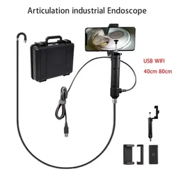 Промышленный эндоскоп 8,5 мм, шарнирный бороскоп с поворотом на 180 градусов, видеокамера HD 720P с 8 светодиодами для осмотра автомобильных труб
