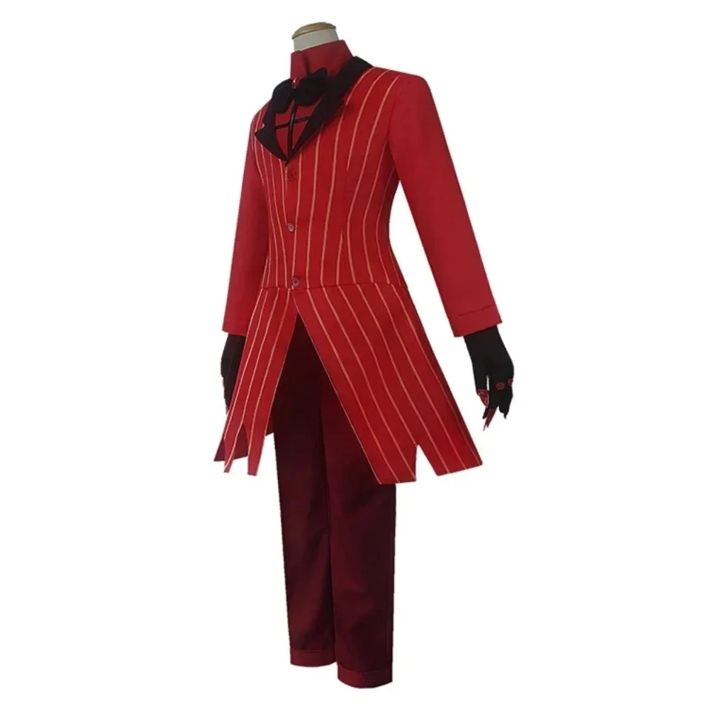 Anime Hazbin Cosplay Hotel ALASTOR Uniform Cosplay Costume Men Women Halloween Costume Full Set (Jacket+Pants+Shirt+Tie+Gloves)