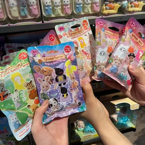 정품 핫 일본 숲 애니메이션 블라인드 백, 아기 미니 브루스 형제 허스키 가족 인형, 소녀 선물 장난감 