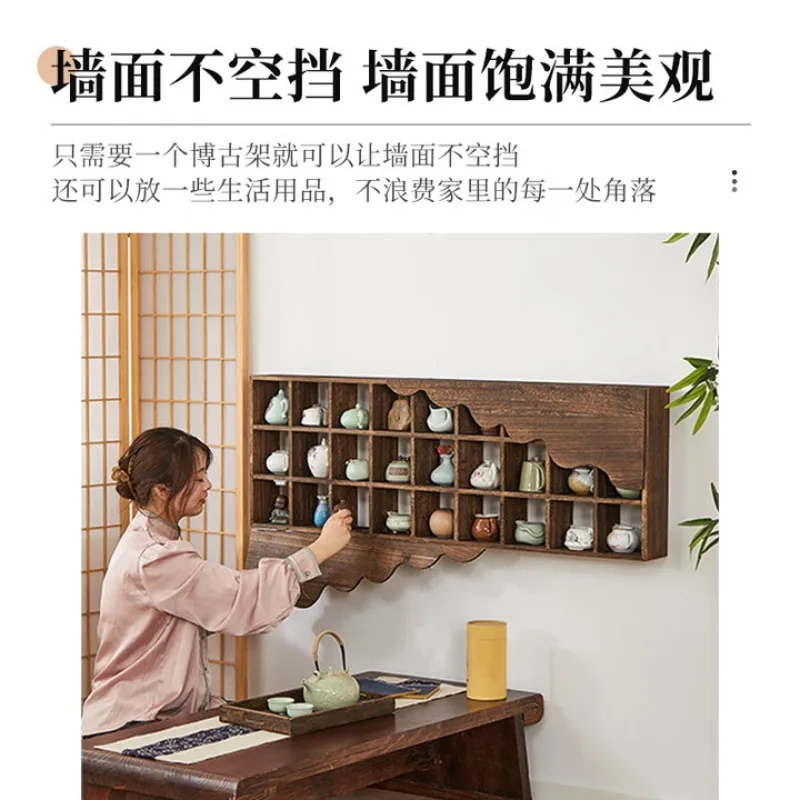 Хранение чайника из цельного дерева, подставка для чая, карбонизированный цвет 123*12*42 коллекция