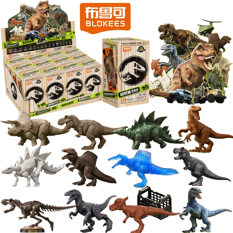 BLOKEES العالم الجوراسي الحديقة الجوراسية الديناصورات فيلوسيرابتور إندومينوس ريكس ستيجوسورس ترايسيراتوب أنيمي الشكل صندوق أعمى لعبة هدية #1