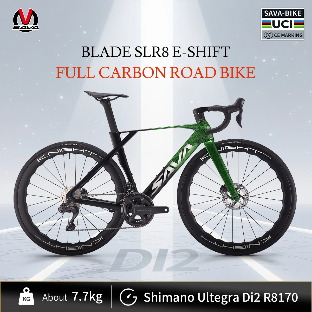 SAVA SLR8 Bici da strada E-Shift interamente in fibra di carbonio con SHIMAN0 ULTEGRA 8170 Di2 Kit Ciclocross Bici da strada Racer