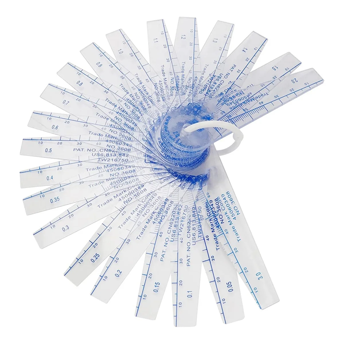 مقياس الفجوة المترية البلاستيكية ، مقياس فيلر ، أداة من من من من من من أوراق إلى 3 ، 21