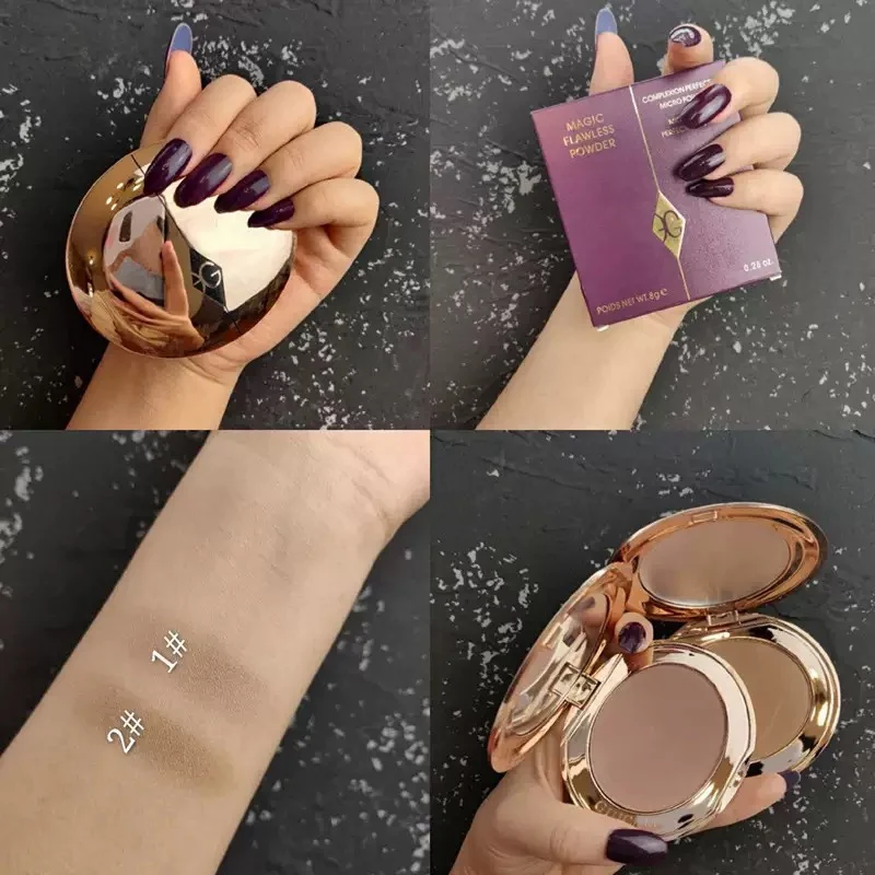 GUICAMI polvere fissante polvere controllo dell'olio a lunga durata fondotinta impermeabile tono della pelle naturale schiarente Mini trucco in polvere