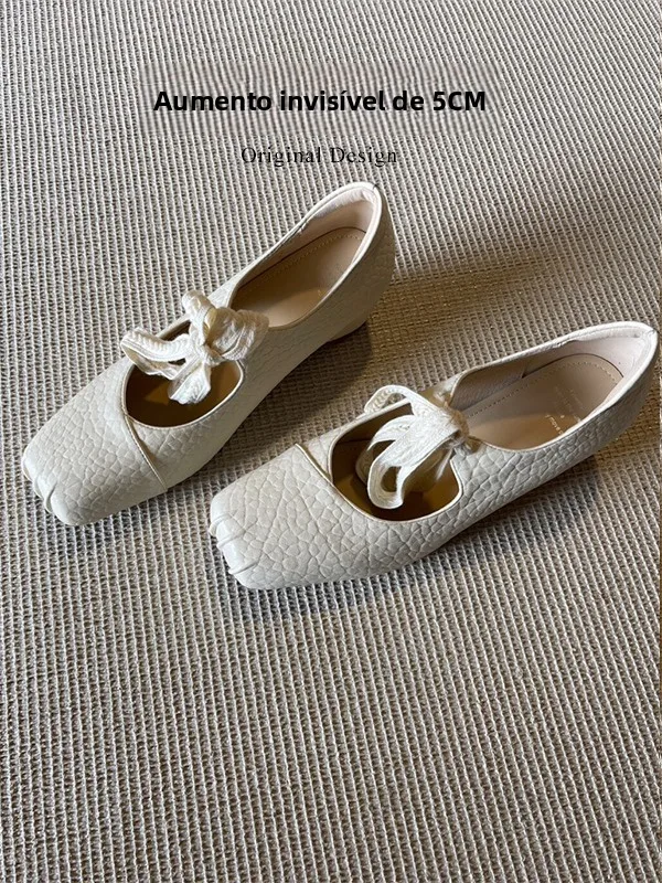 elegant-soft-leather-ballet-flats-mary-janes-women's-shoes-square-head-inner-heightening-cross-buckle-fashion-single-shoes