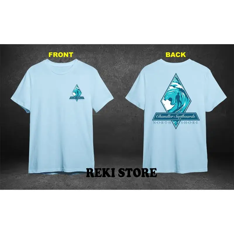 تي شيرت Chandler Surfboard North Shore Movie للرجال باللون الأزرق مقاس S-5XL