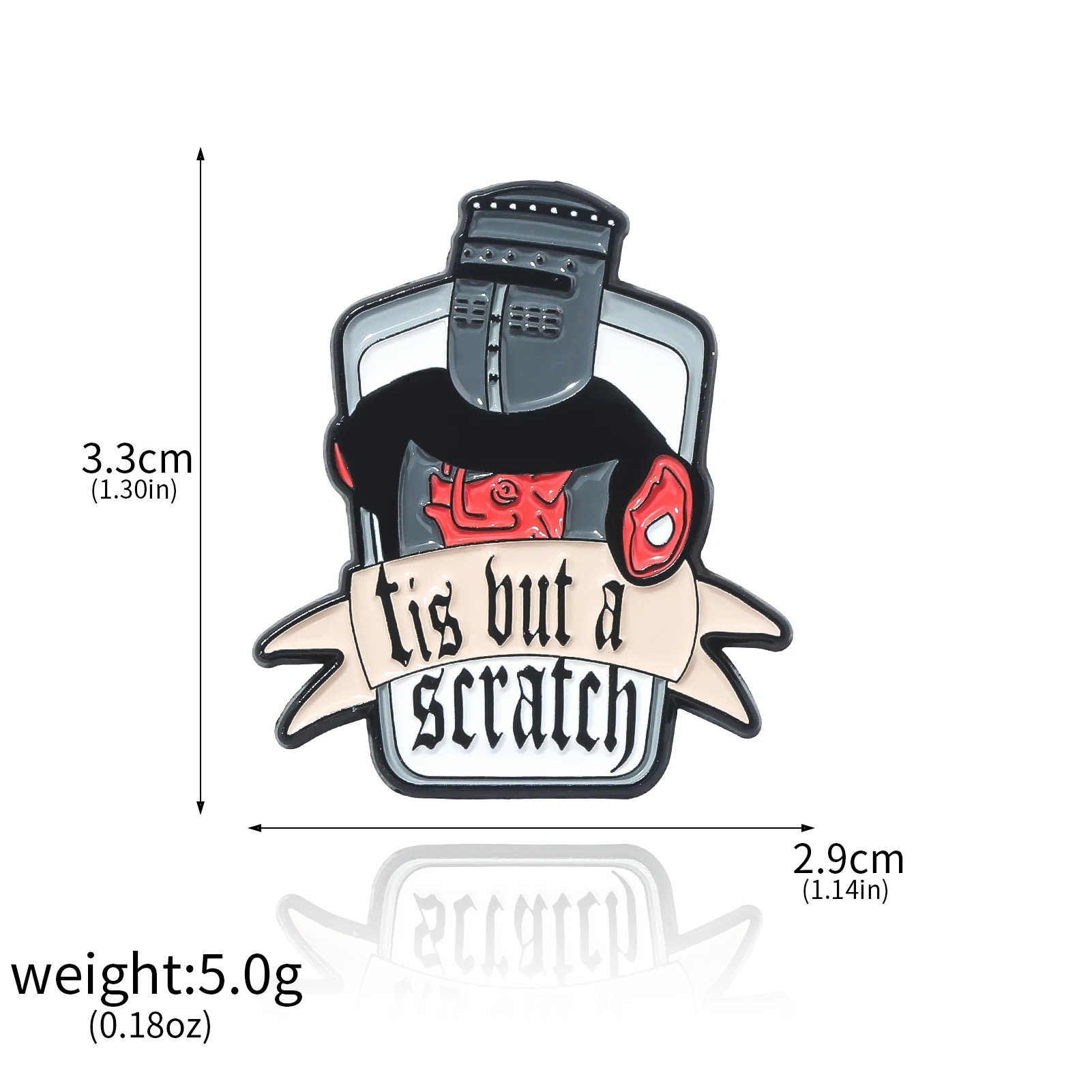 Monty Python Tis But A Scratch Enamel Pin Brooch Black Knight Metal Badge Brooches Clothes Backpack Lapel Hat Accessories view 6