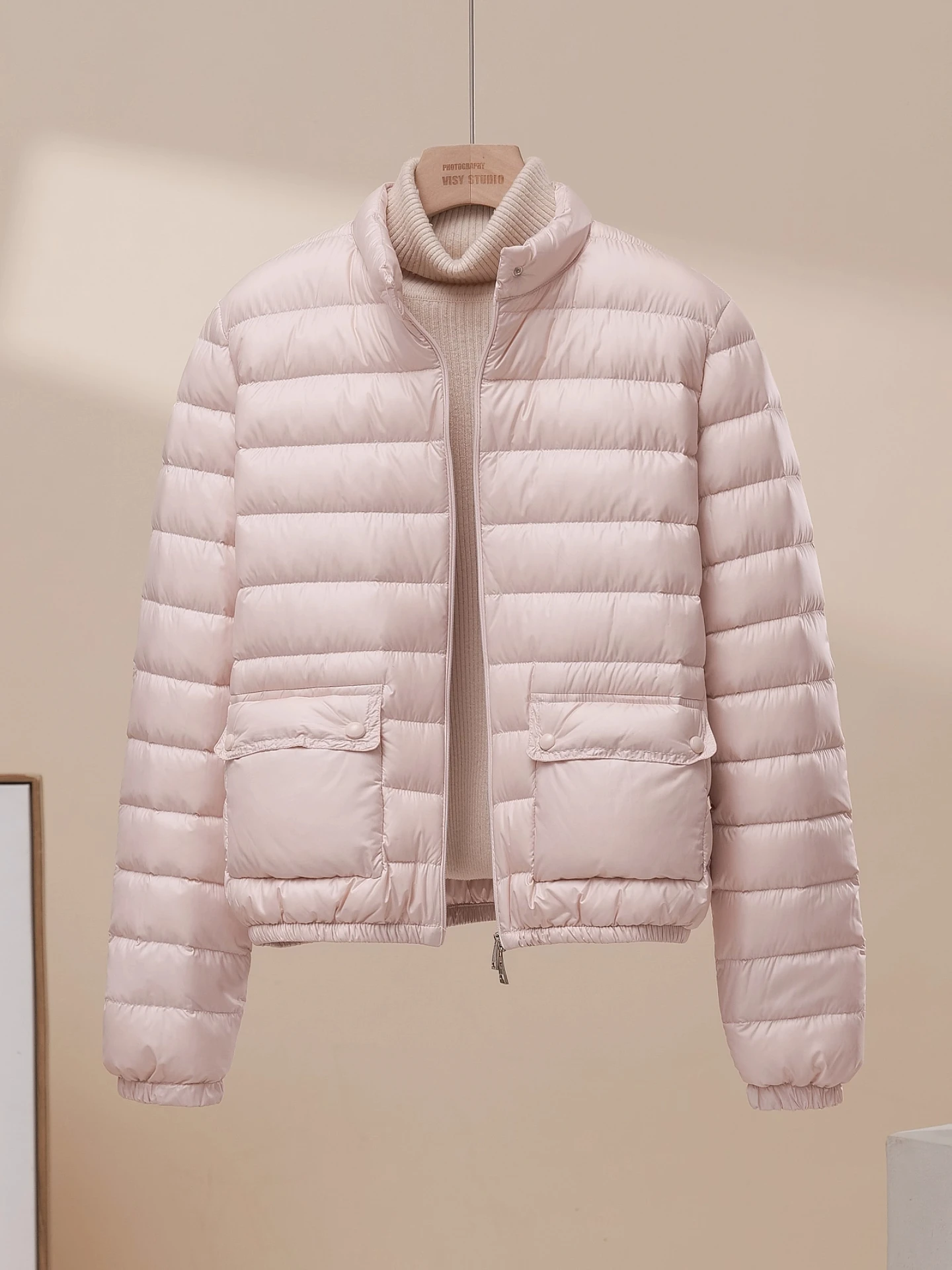 

Легкий укороченный белый пуховик с воротником-стойкой, женская зимняя куртка, тонкий пушистый стеганый жилет для повседневной носки