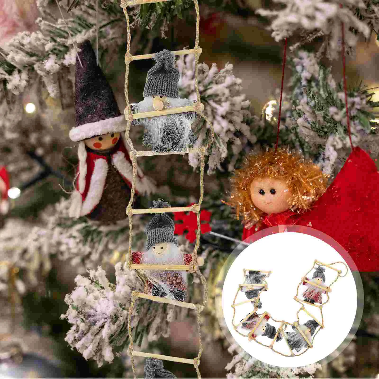 Ladder Climbing Rope Ornament Santa Claus Pendant Xmas Tree Hanging Ornaments Baby Supplies Felt