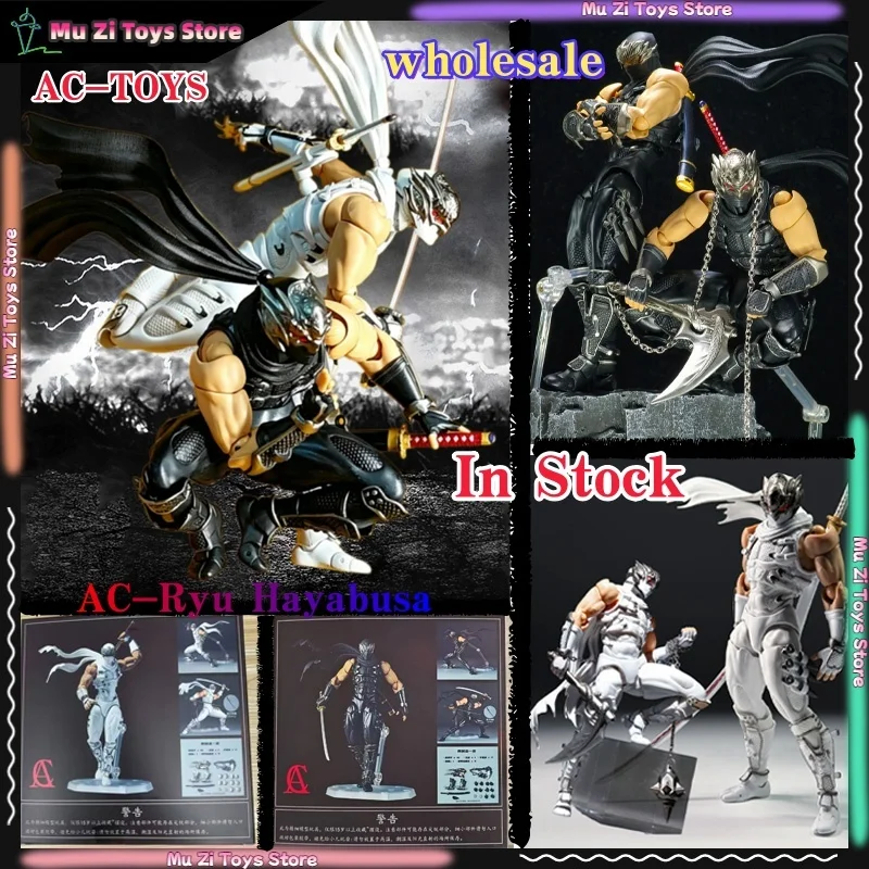En stock AC Toys Le deuxième lot Withe Ryu Revoltech 1/12 Amazing Yamaguchi Black Ryu Hayabusa Ninja Gaiden Figurines d'action Jouet