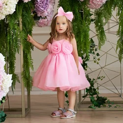 Toddler Baby Girls Dress for Kids Fashion Clothing Solid Wedding Flower Girls Vestido Children Sleeveless Summer Party Gown