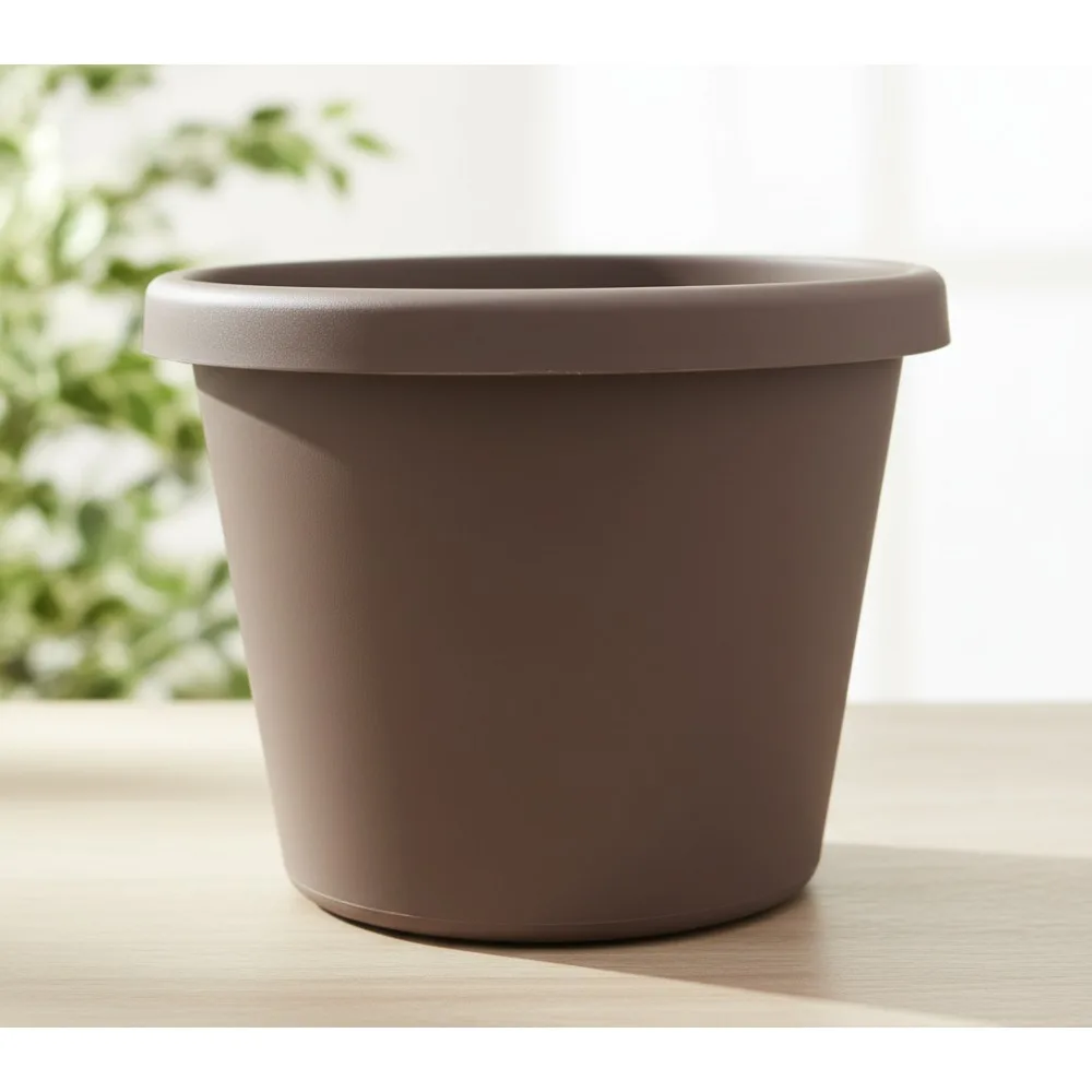 

20-дюймовый круглый пластиковый горшок для растений с свернутым ободом - легкий устойчивый к ультрафиолетовому излучению цветочный горшок для трав в помещении и на открытом воздухе
