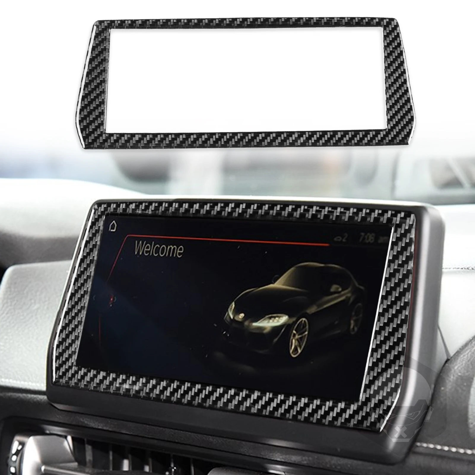 

Real Carbon Fiber Car Central Control Navigation Screen Frame Decort Fit For Toyota Supra GR A90 2019-2022