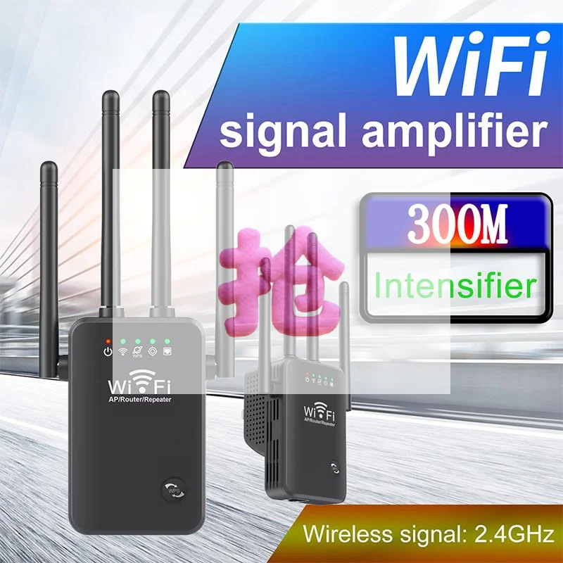 

WiFi Extenders Signal Booster 2.4G Wireless WiFi Internet Repeater 300Mbps 4 Antenna Long Range With Ethernet Port For Home