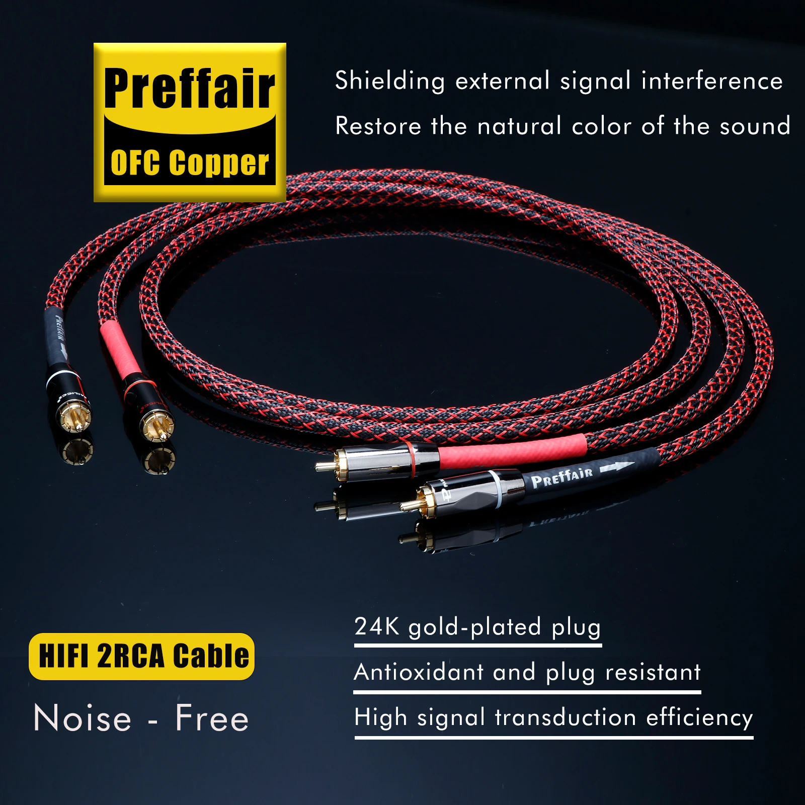 Pair 2RCA Signal Cable RCA Audio Cable with Gold Plated connector For CD Amplifier decoders DUAL RCA SIGNAL LINE