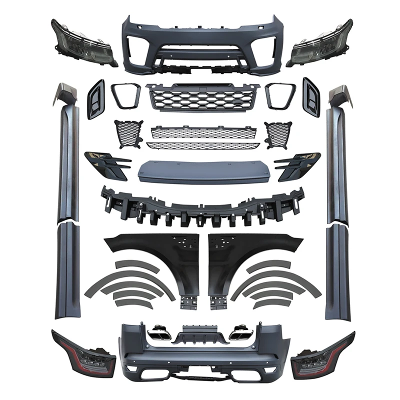 car body kit Upgrade SVR model body kit include front rear bumper with auto lamps fender side skirt for RANGE ROVER Sport L494