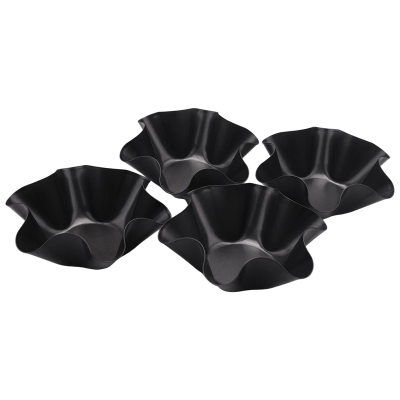 Hot Large Non-Stick Fluted Tortilla Shell Pans Taco Salad Bowl Makers, Non-Stick Carbon Steel, Set Of 8 Tostada Bakers