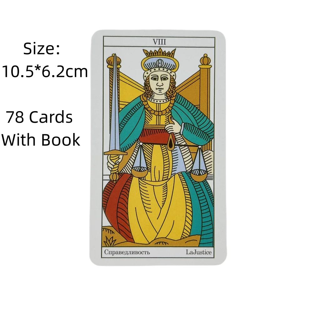 Russian Tarot Cards Of Marseille Divination Fortune Telling With Paper Guidebook Deck Entertainment Board Game Party Edition