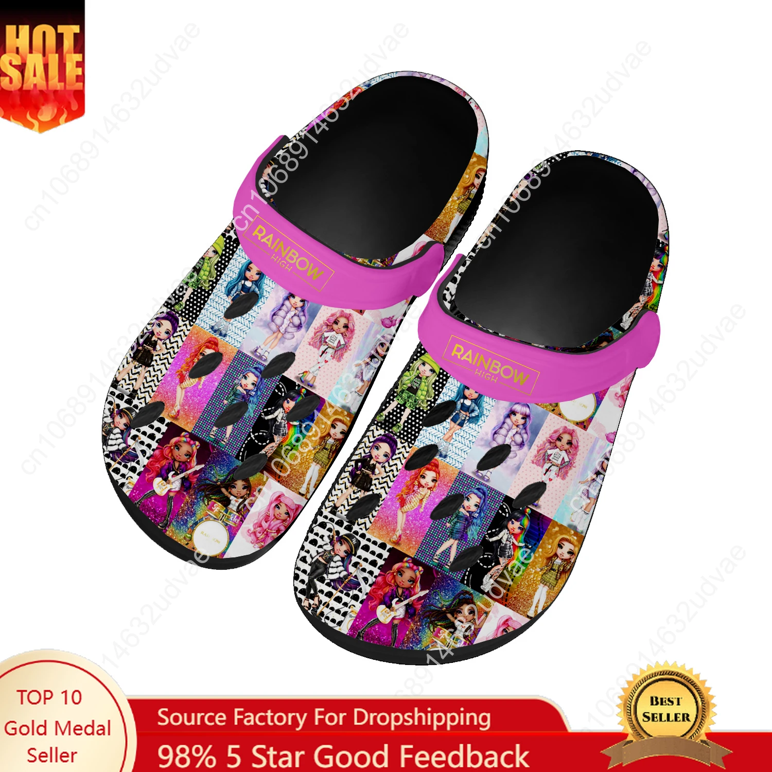 

Rainbow High Water Shoes Mens Womens High Quality Fashion Home Garden Clogs Customizd Sandals Beach Breathable Hole Slippers