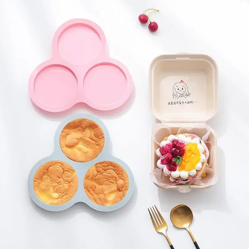 Molde de Silicona para Huevos de 3 Cavidades, Utensilios y Accesorios de Cocina, Sartén Antiadherente para Huevos para Freír al Aire, Artículos Prácticos de Cocina para Cocinar Huevos
