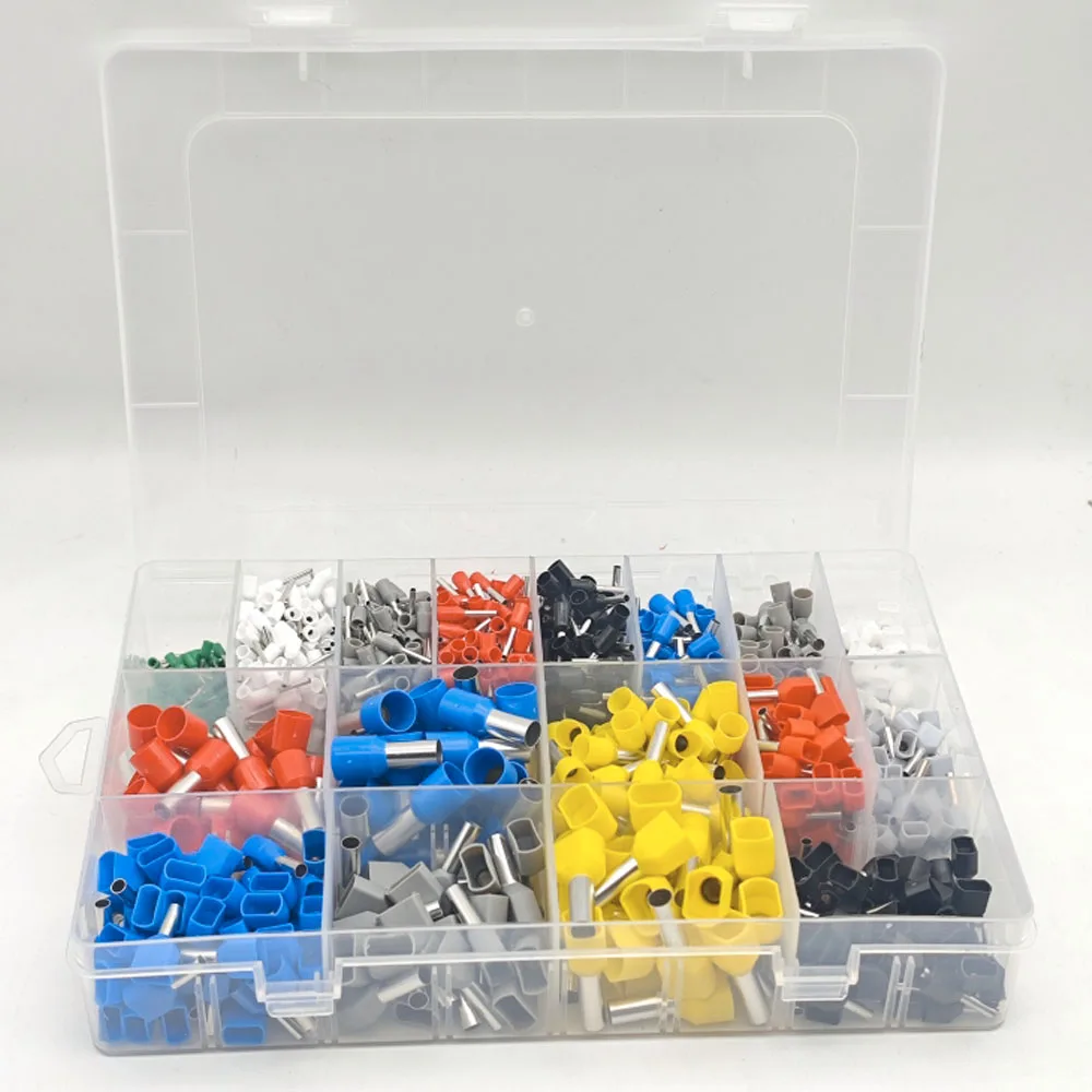 

Ferrule Crimping Tool Kit,Hexagonal Crimper for 28-5 AWG,Insulated Wire Ferrules,Terminal Crimper with 1200PCS Ferrule Connector