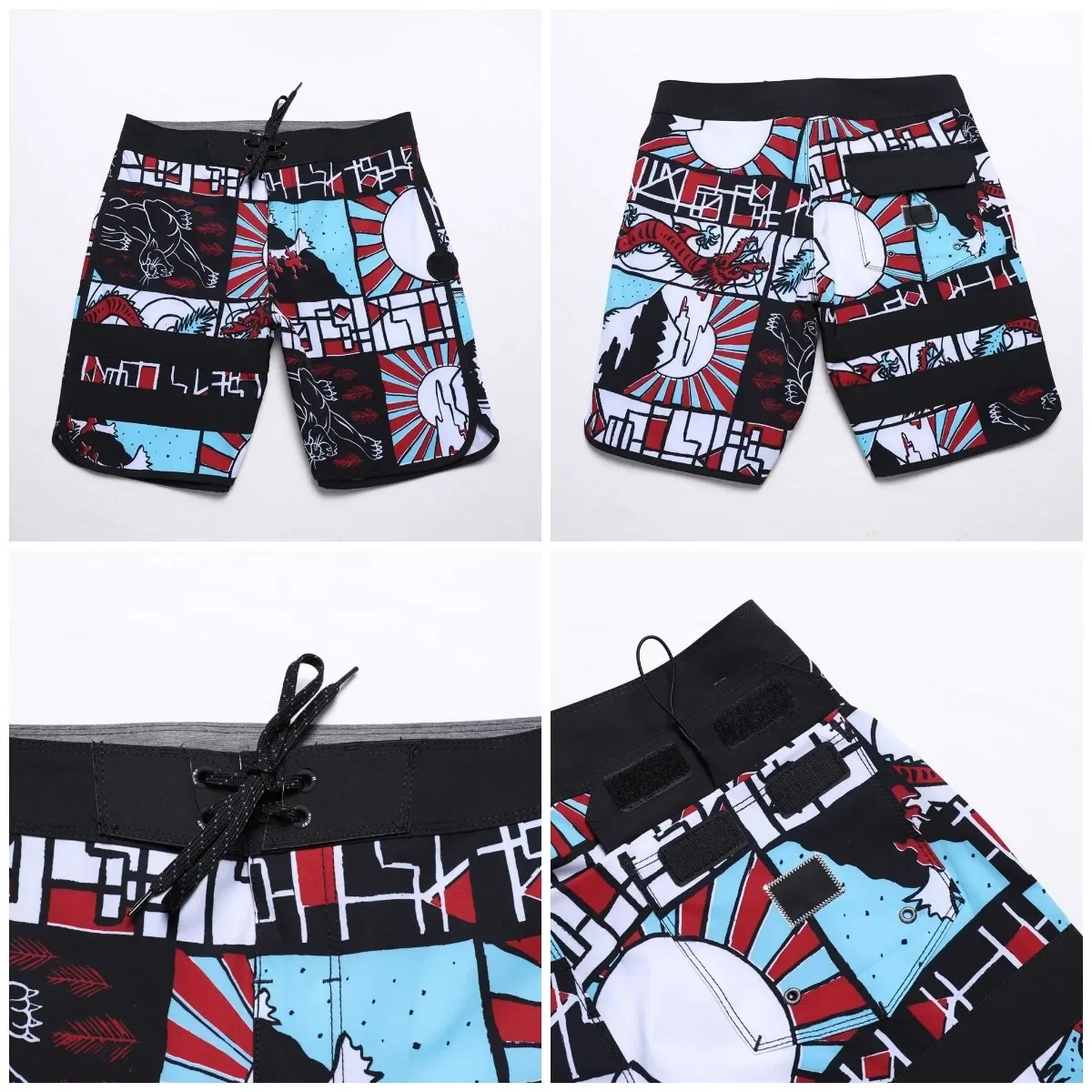 Men Trunks Quick-drying  Board Shorts USA Size Shorts Waterproof Surf Shorts Length 46cm/18inch  POLYESTER