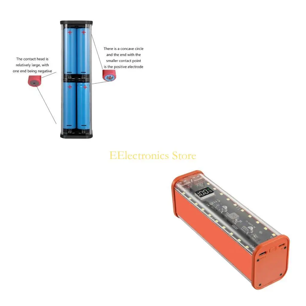 B03C DIY Power Sources Box 18650 Battery Holder 8Slot,Easy Swaps Design with High Efficiency Charging Digital Display Screen