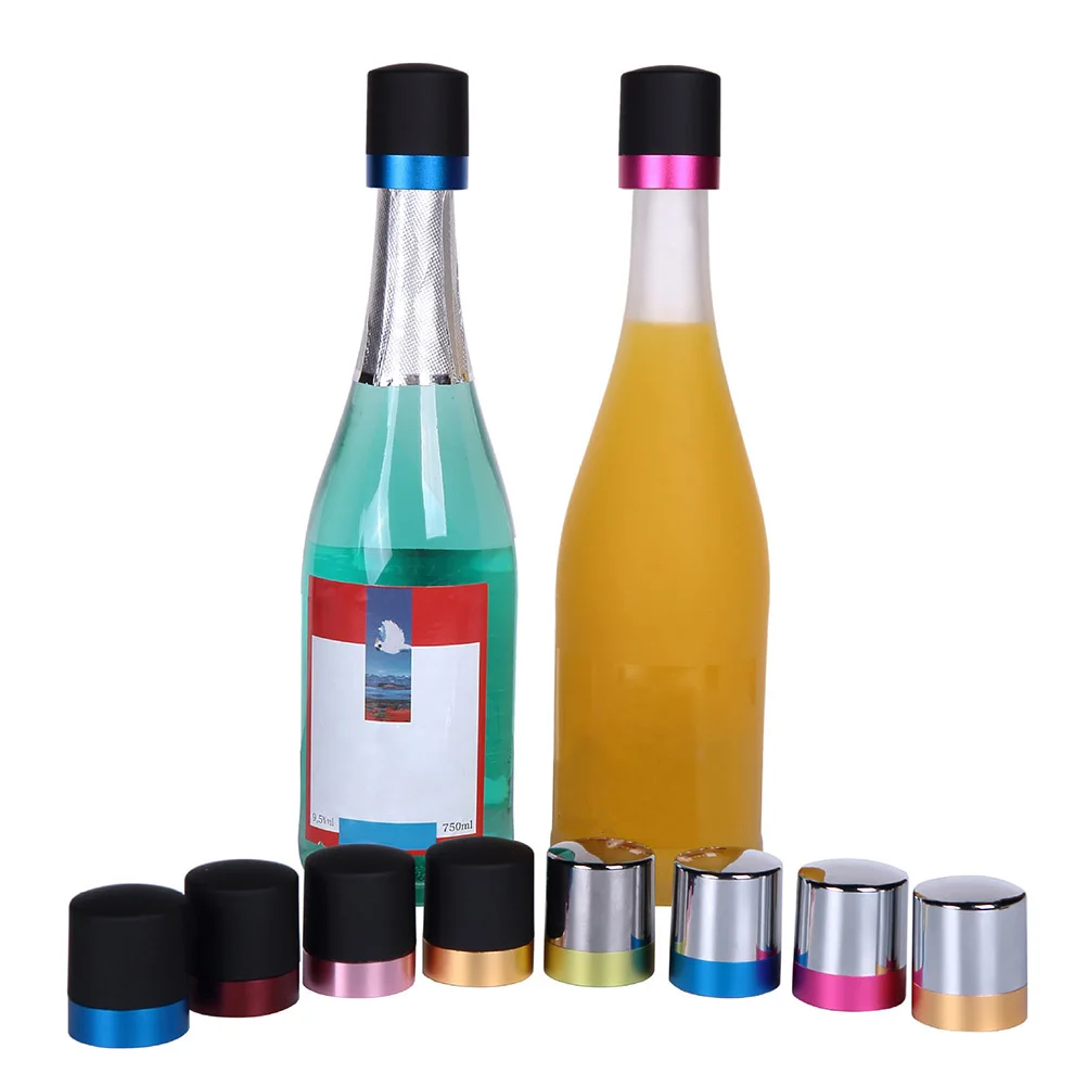 

4Pcs Wine Stoppers Silicone Caps Reusable Bottle Sealers Tight Seal for Wine Beer Soda Bottles Perfect Gift for Home Bar Wedding