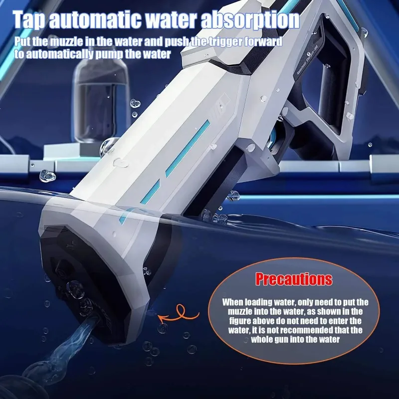 Pistola de agua eléctrica de alta prión, totalmente automática, absorbe la ráfaga de agua, juguet para niños, juegos de lucha en piscina al aire libre de verano, regalos Pistola de agua eléctrica de alta prión, totalmente automática, absorbe la ráfaga de agua, juguet para niños, juegos de lucha en piscina al aire libre de verano, regalos