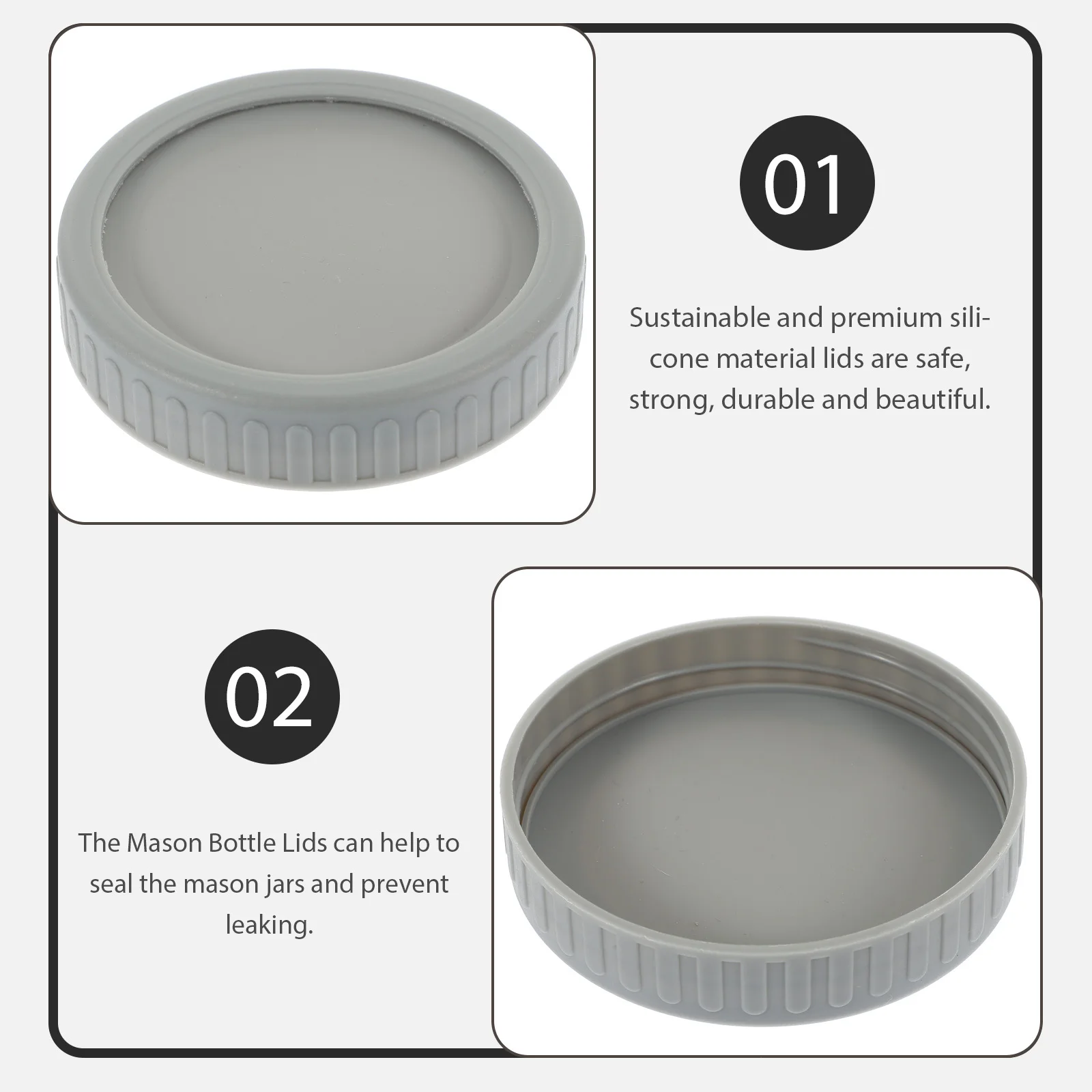 

1 set 1 Set Reusable Silicone Lid For Wide Mouth Mason Jars Anti-Leakage Sealing Canning Lids Storage Jar Covers Kitchen Bottle