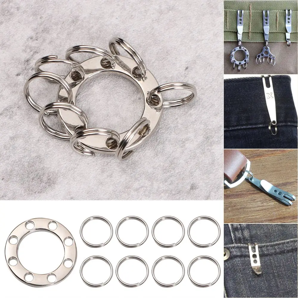 Уличный Карманный Брелок для ключей из нержавеющей стали 301, кольцо для ключей, карабин, многофункциональные инструменты для кемпинга, зажим для подвески, инструмент Quicklink Уличный Карманный Брелок для ключей из нержавеющей стали 301, кольцо для ключей, карабин, многофункциональные инструменты для кемпинга, зажим для подвески, инструмент Quicklink