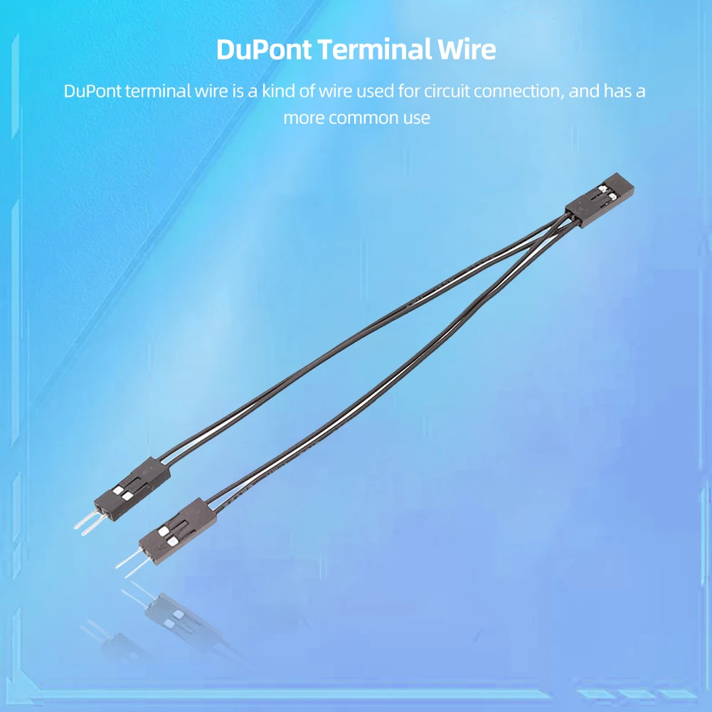 Dupont Terminal Wire 2.54mm Single Female To Dual Male Jumper 10cm 2 Pins for PC Motherboard Power SW/Reset HDD Hard Drive