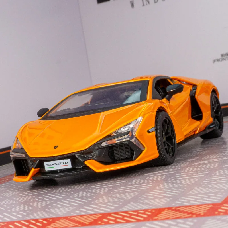 

1:32 моделирование автомобиля Lamborghini Revuelto из сплава, украшения для коллекции, двери можно открыть, подарок для возврата звука и света
