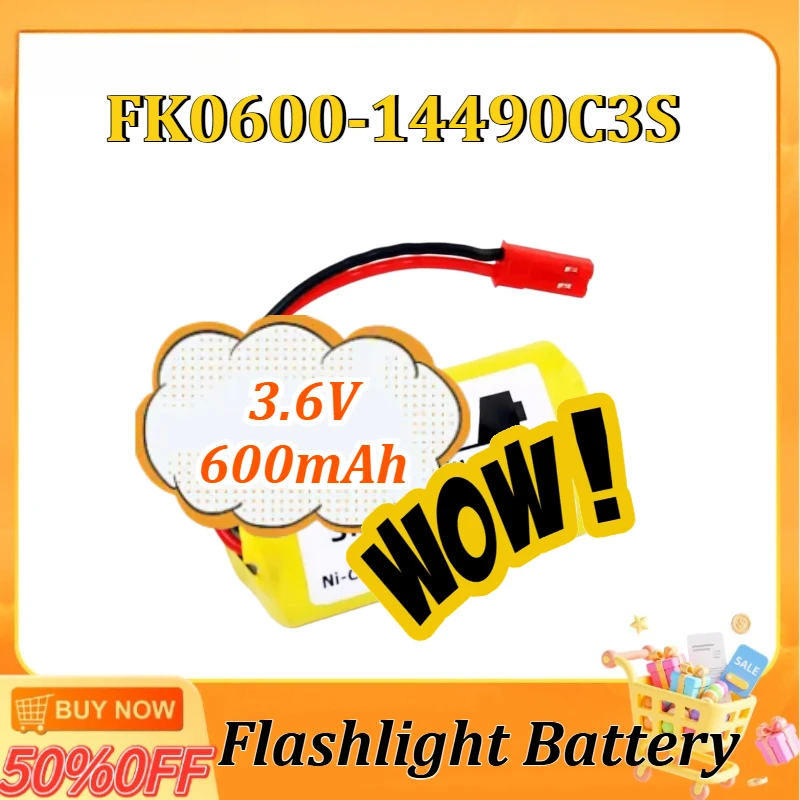 

3.6V 600mAh/900mAh FK0600-14490C3S/FK0900-14490C3SY Ni-Cd Rechargeable Battery for Remote Control Wireless Transmitter Luminous