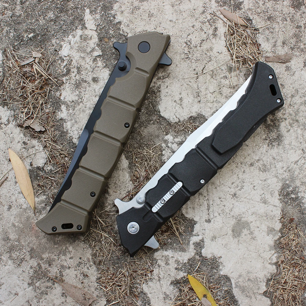 Large Size 13.07\'\' Professional Survival Folding Knife Multifunctional Outdoor Army Military Tactical Combat Cool Knives for Men