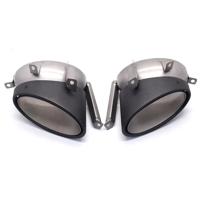 

2010-2015 For Audi R8 V10 Exhaust Pipe Upgrade Carbon Fiber Oval Muffler Round Tip Nozzle Exhaust Head