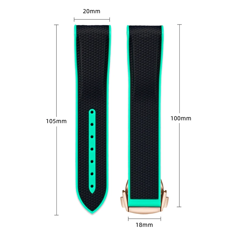 Silikonarmband für Omega x Swatch MoonSwatch, 20 mm, gebogenes Ende, sportlich, wasserdicht, für Herren und Damen, mit Faltschließe, zum Austausch des Uhrenarmbands. – Detail 8