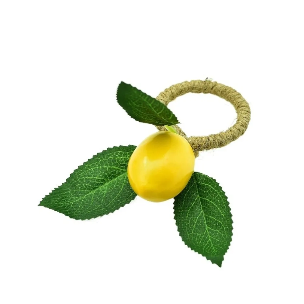 1/6/12PCS Simulation Lemon Plant Napkin Ring Party Supplies for Wedding Birthday Party Napkin Holder Dinnig Table Decoration
